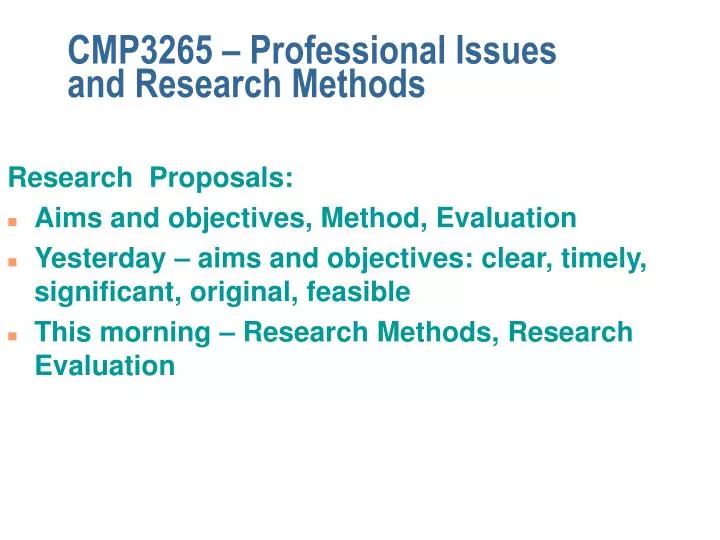 cmp3265 professional issues and research methods