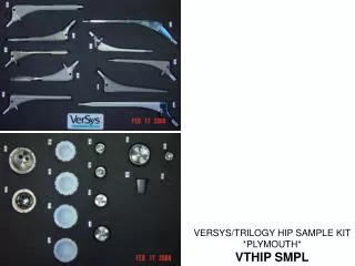 VERSYS/TRILOGY HIP SAMPLE KIT *PLYMOUTH* VTHIP SMPL