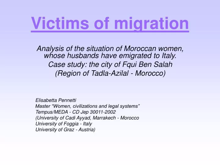 victims of migration