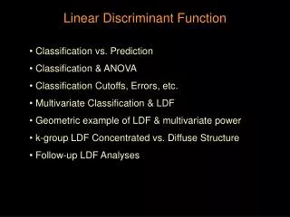 Linear Discriminant Function