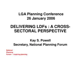 LGA Planning Conference 26 January 2006