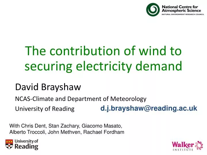 the contribution of wind to securing electricity demand