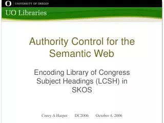 Authority Control for the Semantic Web
