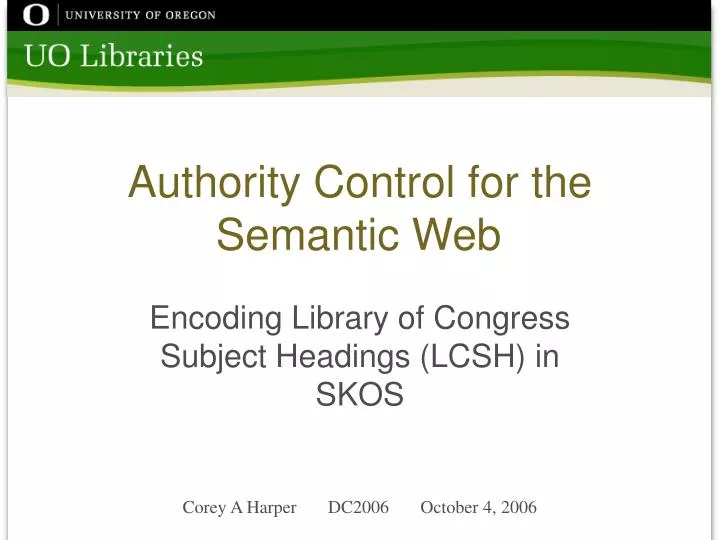 authority control for the semantic web