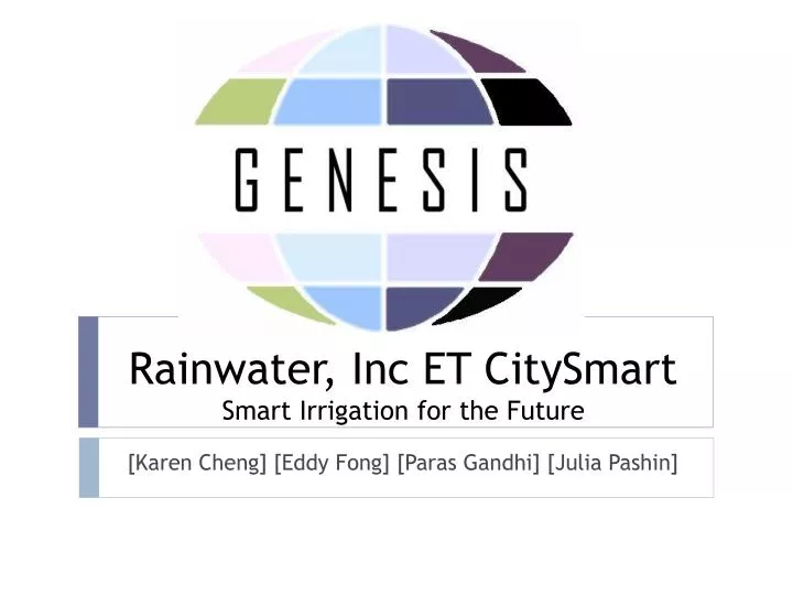 rainwater inc et citysmart smart irrigation for the future
