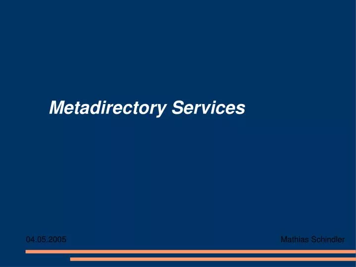 metadirectory services