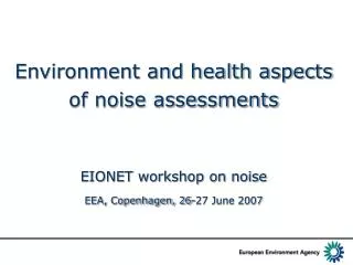 Population concerns about noise