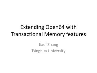 Extending Open64 with Transactional Memory features