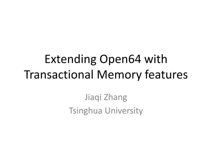 extending open64 with transactional memory features