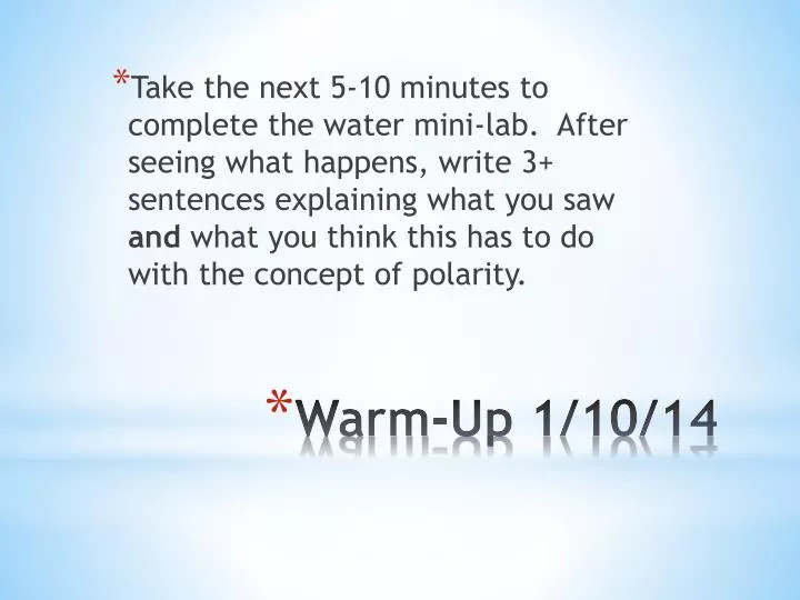 warm up 1 10 14