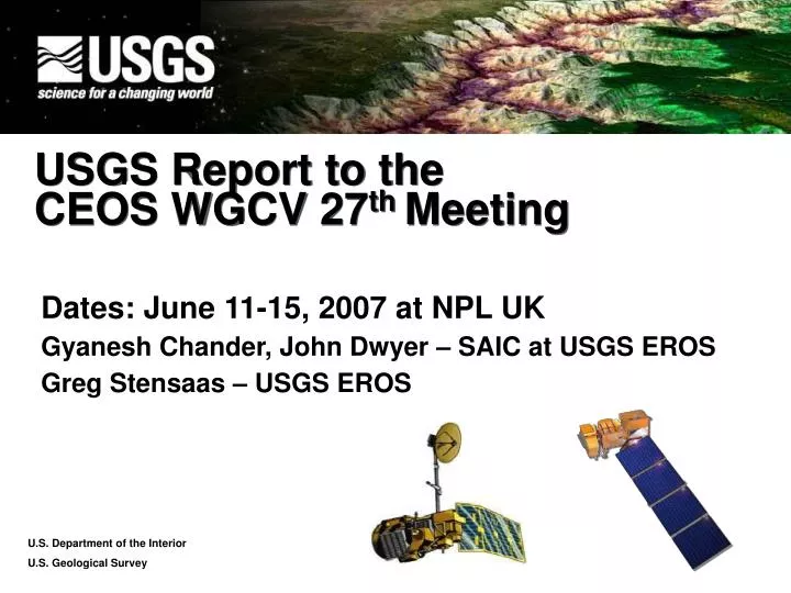 usgs report to the ceos wgcv 27 th meeting
