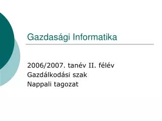 gazdas gi informatika