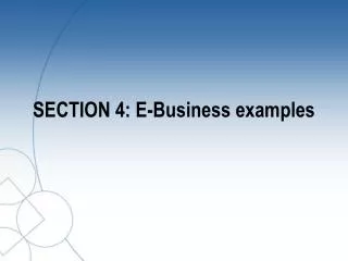 SECTION 4: E-Business examples