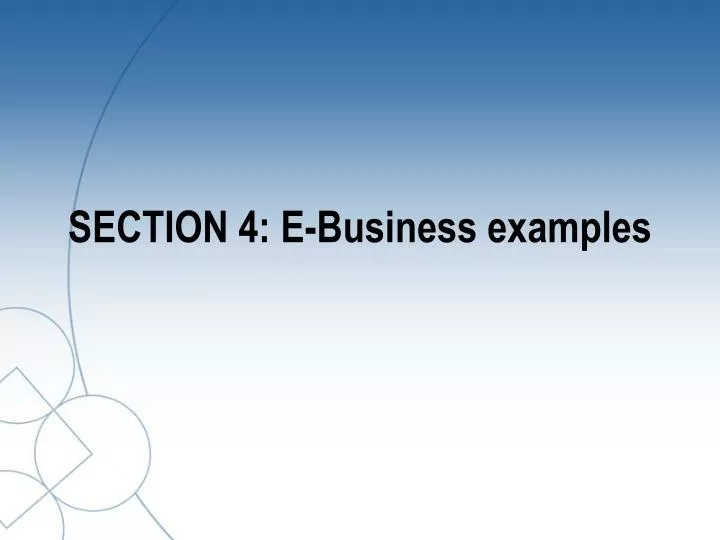 section 4 e business examples