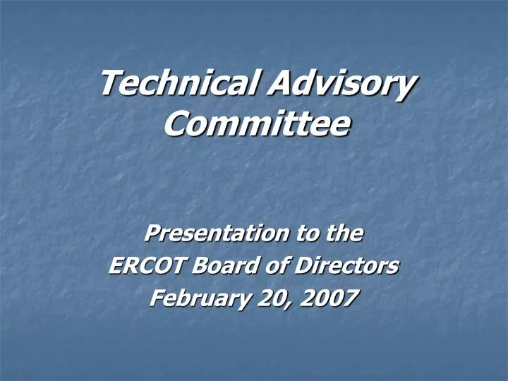 technical advisory committee