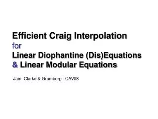 Efficient Craig Interpolation for Linear Diophantine (Dis)Equations &amp; Linear Modular Equations