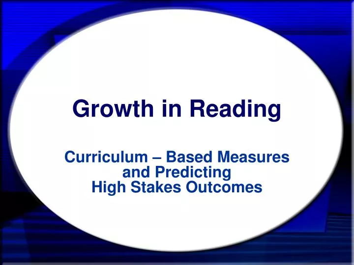 growth in reading