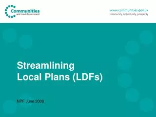 Streamlining Local Plans (LDFs)