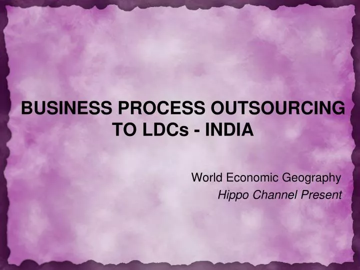 business process outsourcing to ldcs india