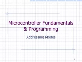 Microcontroller Fundamentals &amp; Programming