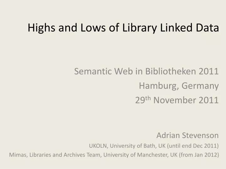 highs and lows of library linked data