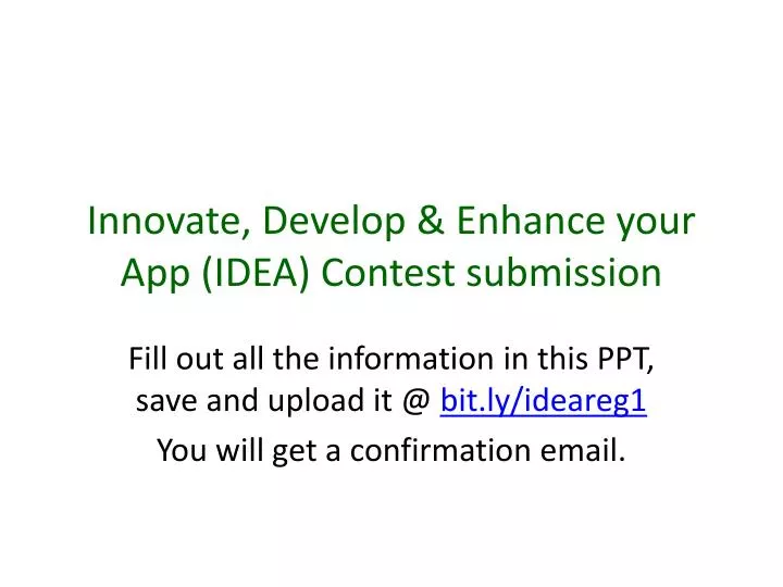 innovate develop enhance your app idea contest submission