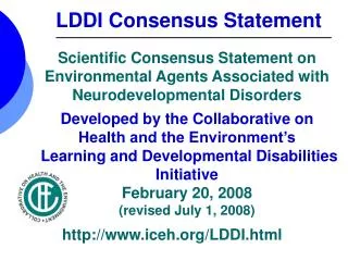 LDDI Consensus Statement