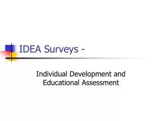 IDEA Surveys -