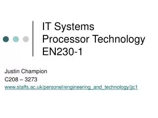 IT Systems Processor Technology EN230-1