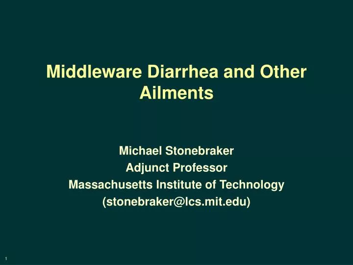 middleware diarrhea and other ailments