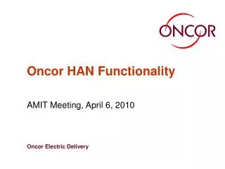 Oncor HAN Functionality