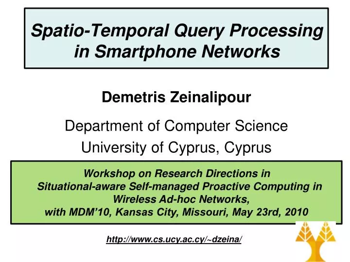 spatio temporal query processing in smartphone networks