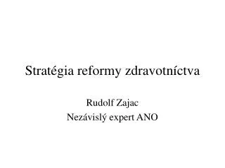 strat gia reformy zdravotn ctva