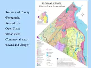 Overview of County Topography Watersheds Open Space Urban areas Commercial areas