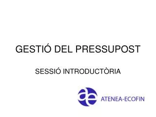 gesti del pressupost