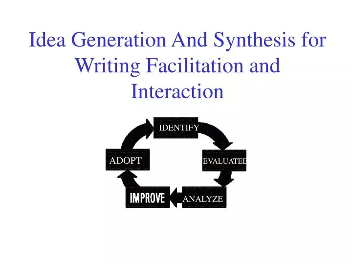 idea generation and synthesis for writing facilitation and interaction