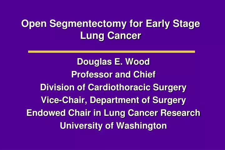 open segmentectomy for early stage lung cancer