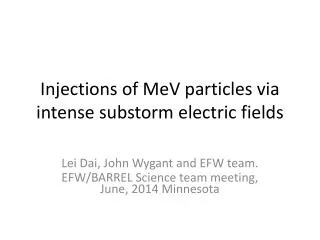 Injections of MeV particles via intense substorm electric fields
