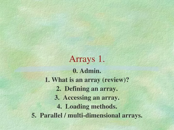 arrays 1