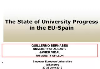 The State of University Progress in the EU-Spain