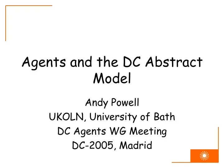 agents and the dc abstract model