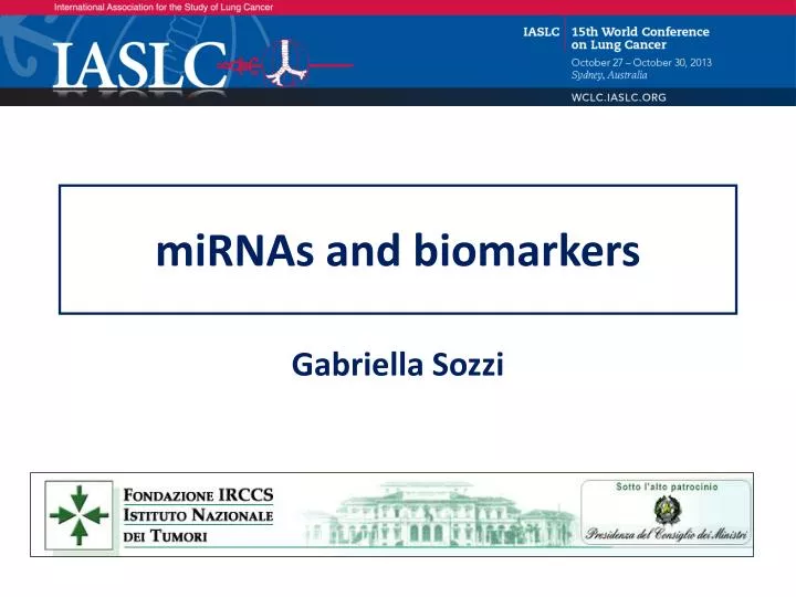 mirnas and biomarkers