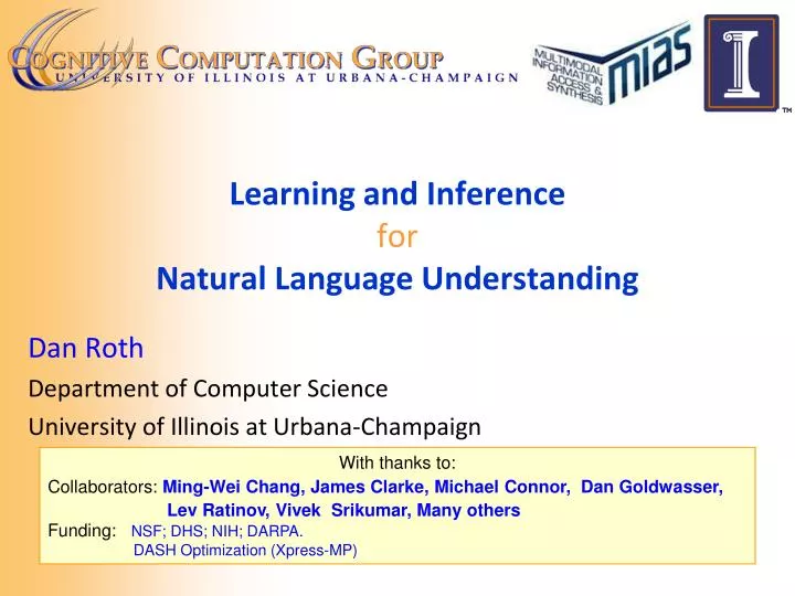 learning and inference for natural language understanding
