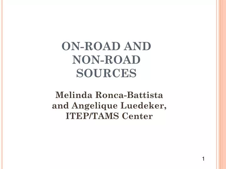 on road and non road sources
