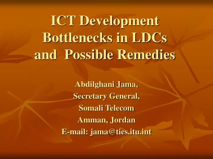 ict development bottlenecks in ldcs and possible remedies