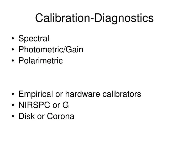 calibration diagnostics