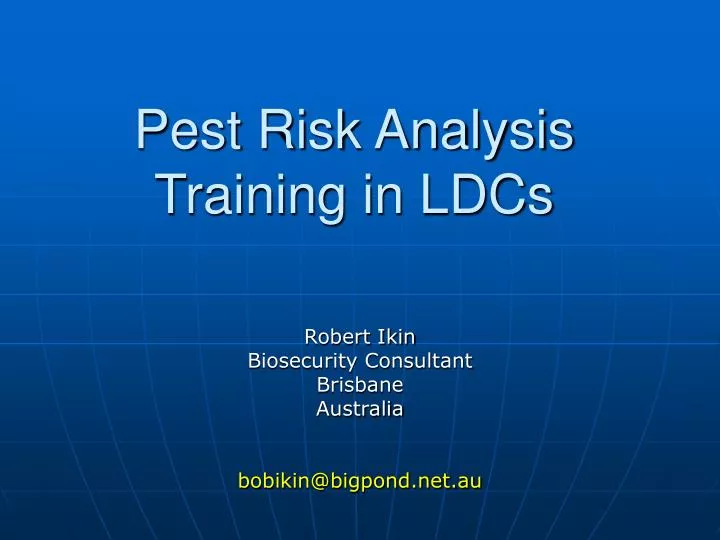 pest risk analysis training in ldcs