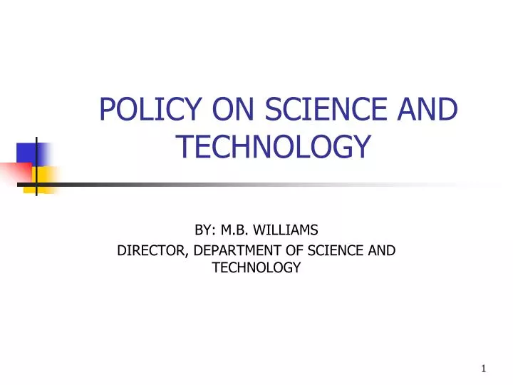 policy on science and technology