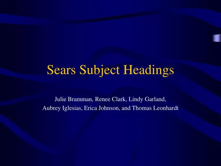 sears subject headings
