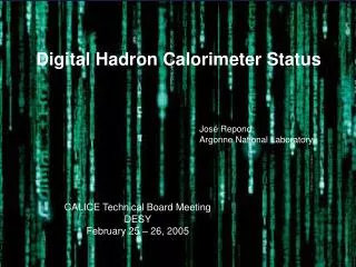 Digital Hadron Calorimeter Status